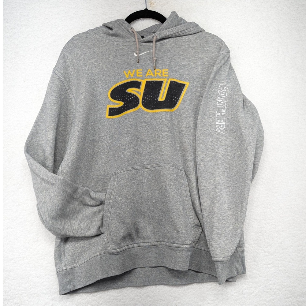 Nike Gray WE ARE SU Panthers Cneter Logo Pullover Hoodie Sweatshirt Mens Size M